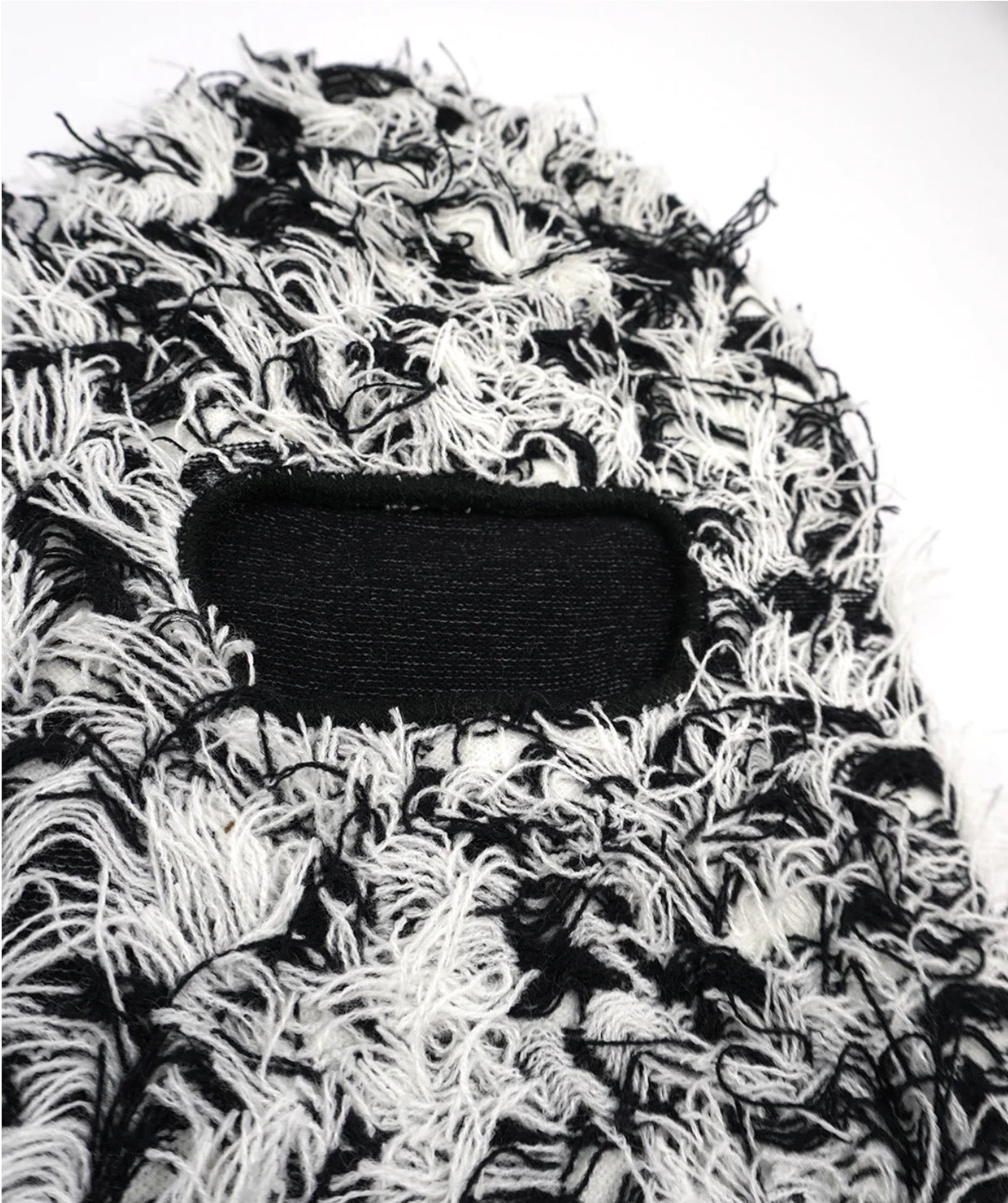 Distressed Black&White Balaclava