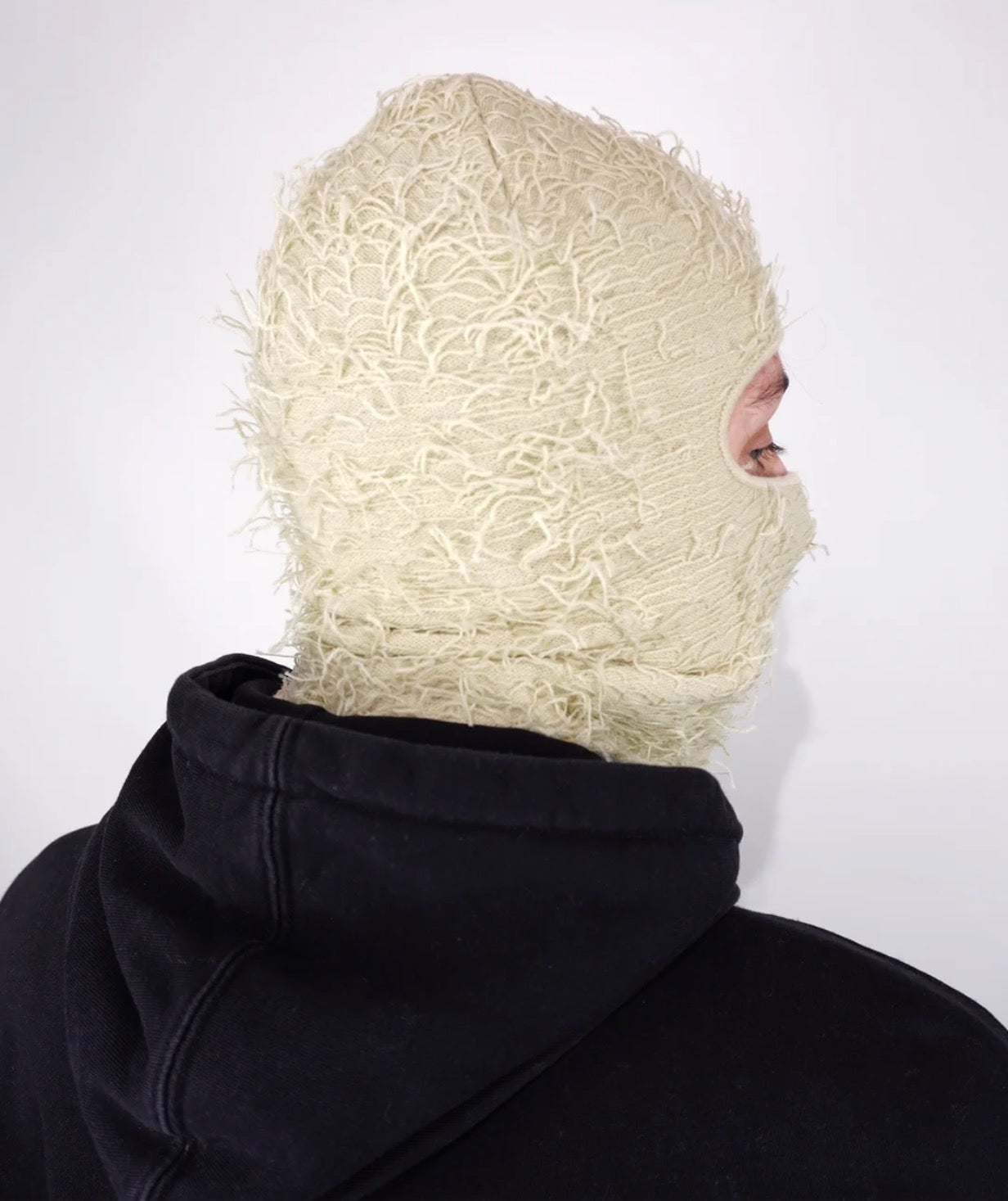 Distressed Cream Balaclava