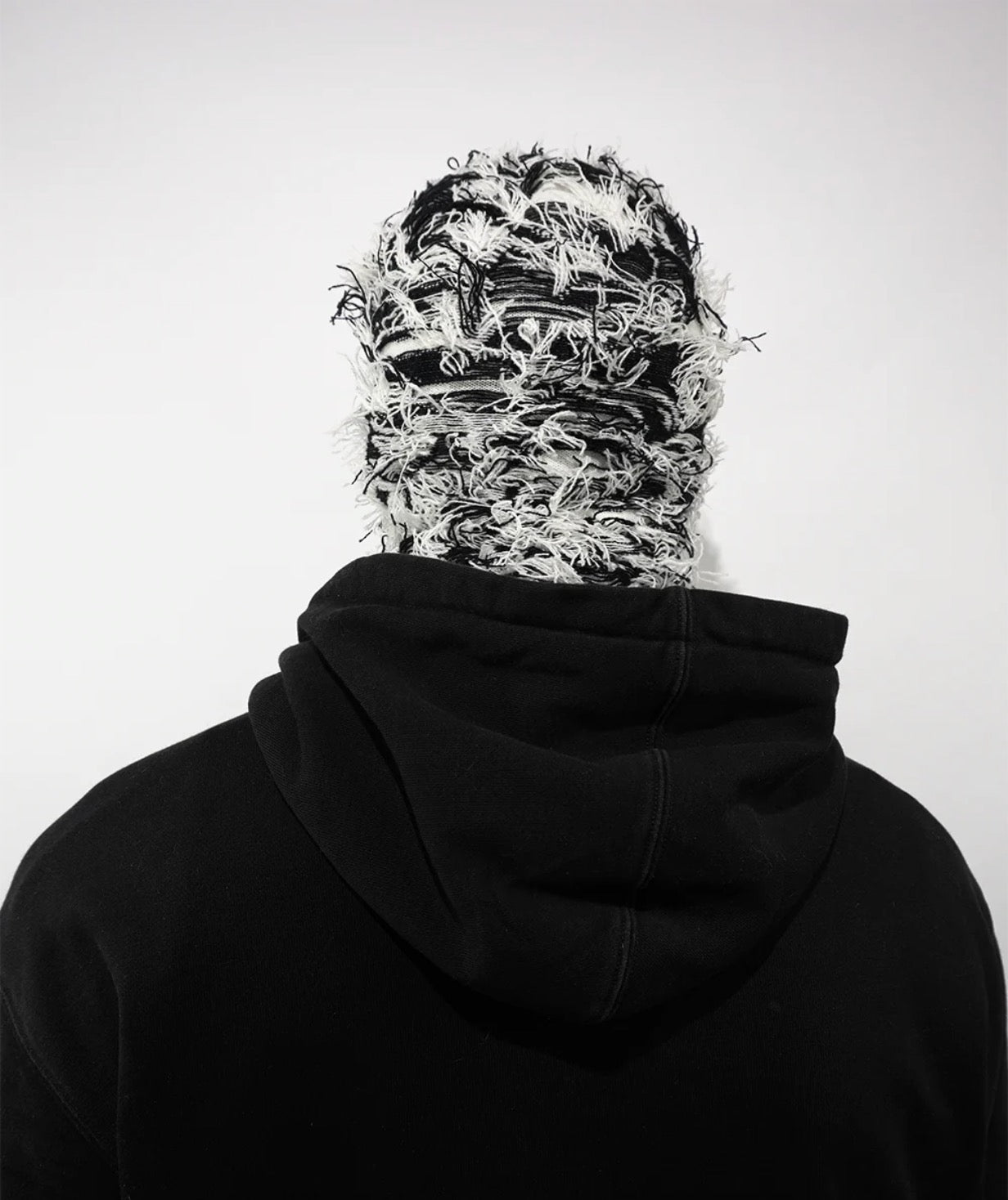 Distressed Black&White Balaclava